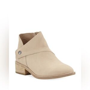 Eileen Fisher Billie Tumbled Nubuck Bootie Ankle Boots Women’s Size 8.5 Beige